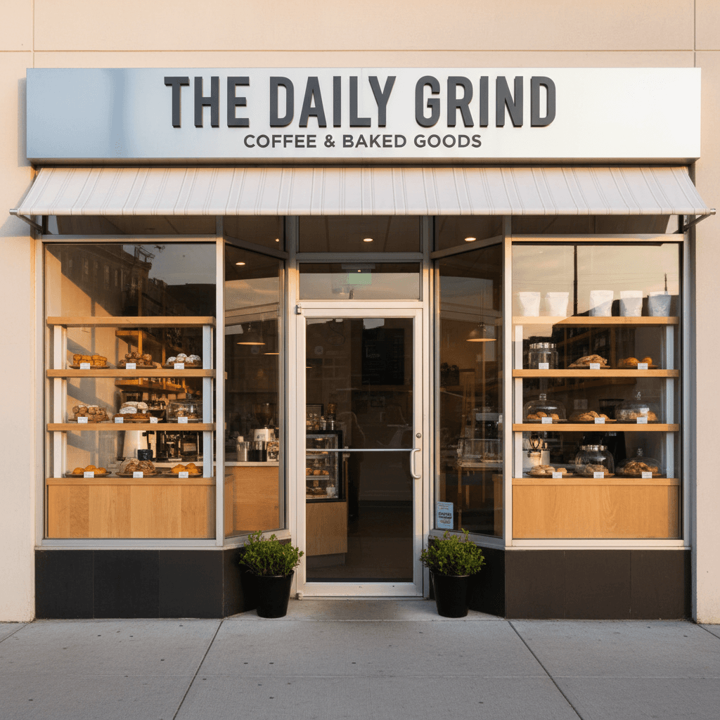 Commercial storefront with sparkling clean windows and inviting look
