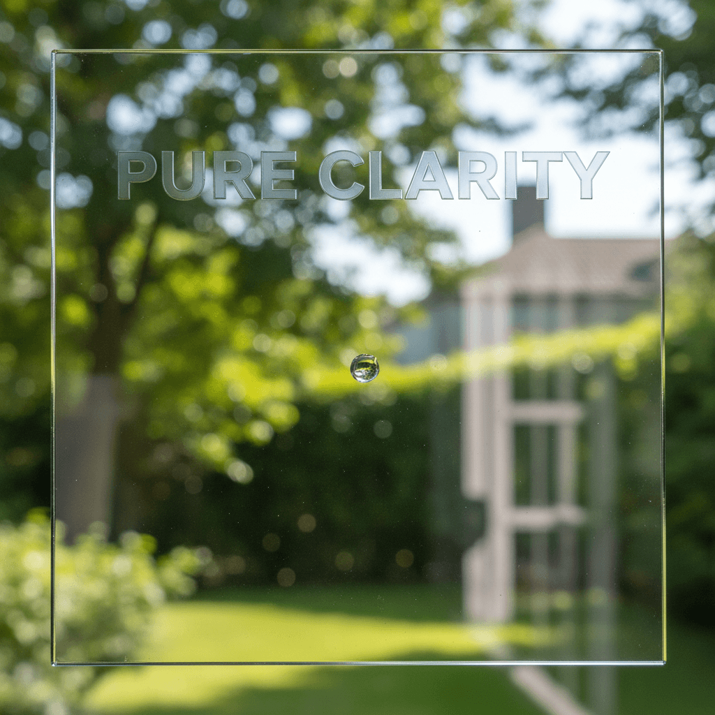 Close up of sparkling clean glass showing clarity with no streaks